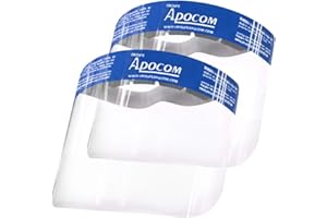 Groupe Apocom Face Shield (2 Pack) – Clear Full Face Visor with Anti-Fog Lens – Reusable Lightweight Safety Shield for Men & 