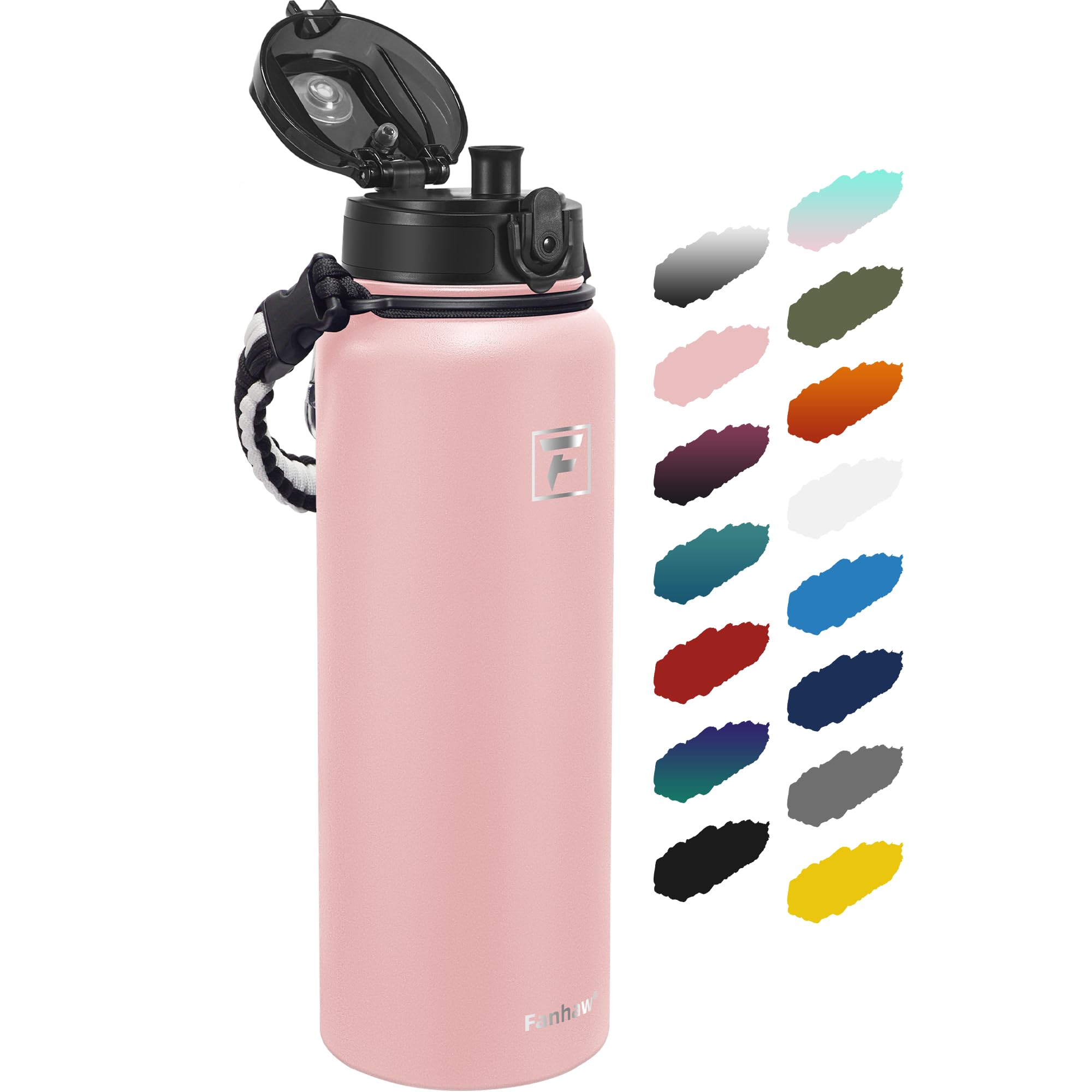 Fanhaw 1.2 L Insulated Stainless Steel Water Bottle with 1 Lid (Chug Lid) - For Kids, Women, Men | Leak & Sweat Proof with Anti-Dust Lid (Pink)