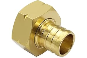 Hooshing Brass Garden Hose Adapter 3/4" Pex Barb x 3/4" GHT Female Swivel Connector Fittings for Pex B Pipeline in Lawn Boat 