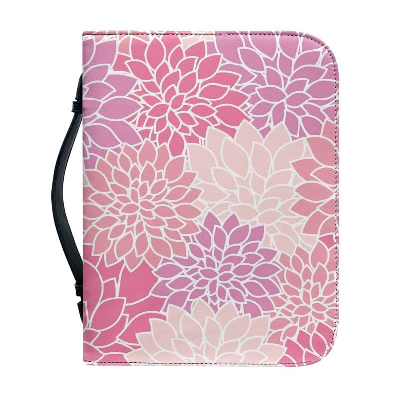 Garronmavis Pink Ethnic Flowers Bible Cover Case for Women Mom Boho Flower Tote Bag - L — image 1