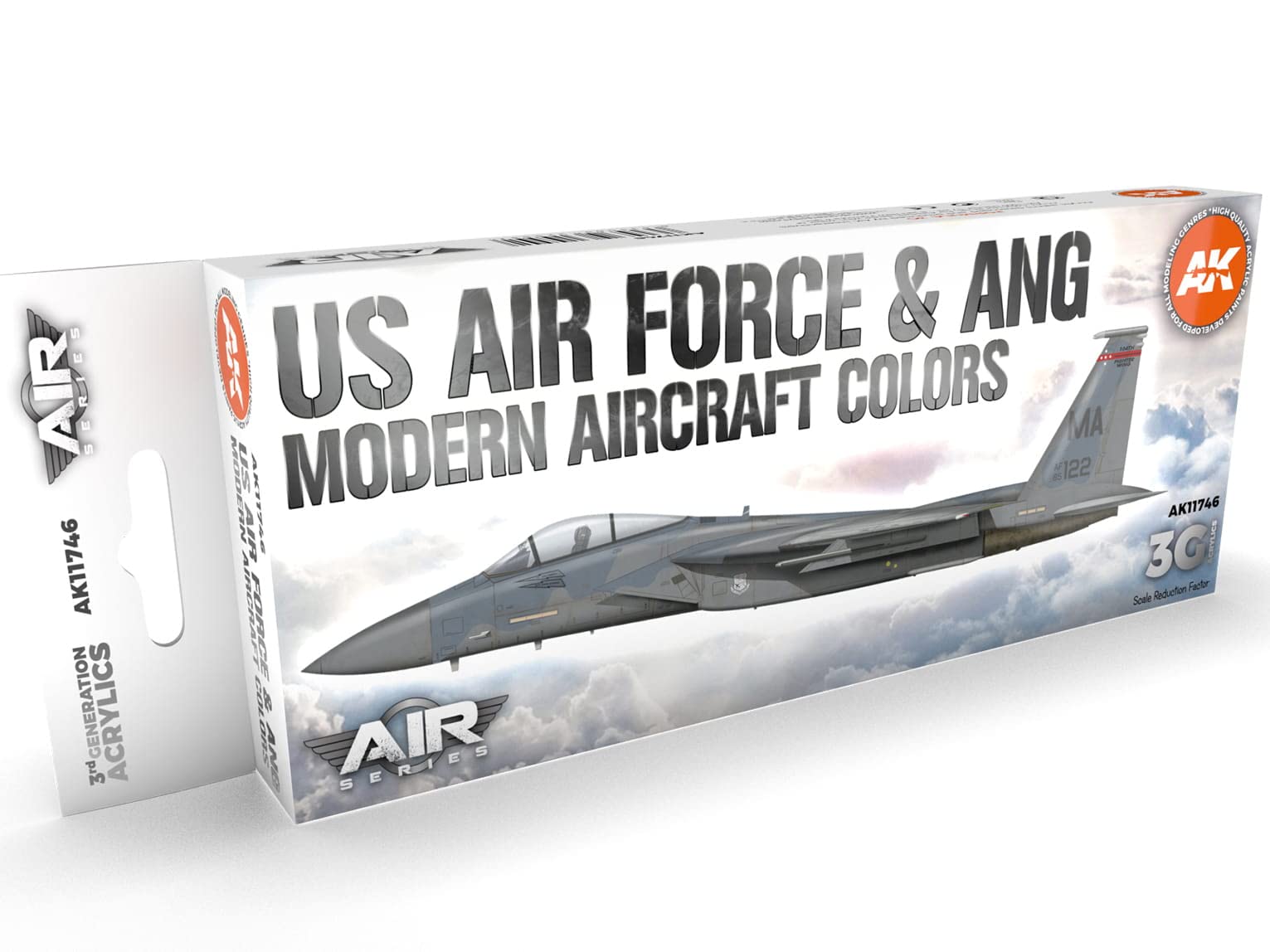 AK Acrylics 3Gen Aircraft Set AK11746 US Air Force & ANG Modern Aircraft Colors Set 3G (8x17ml)