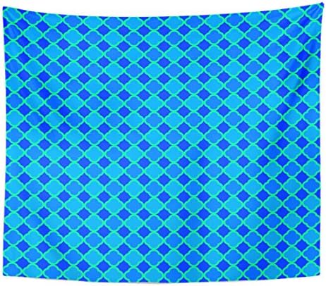 VaryHome Tapestry Aqua Blue Green Quatrefoil Pattern Beach Home Decor Wall Hanging for Living Room Bedroom Dorm 50x60 Inches