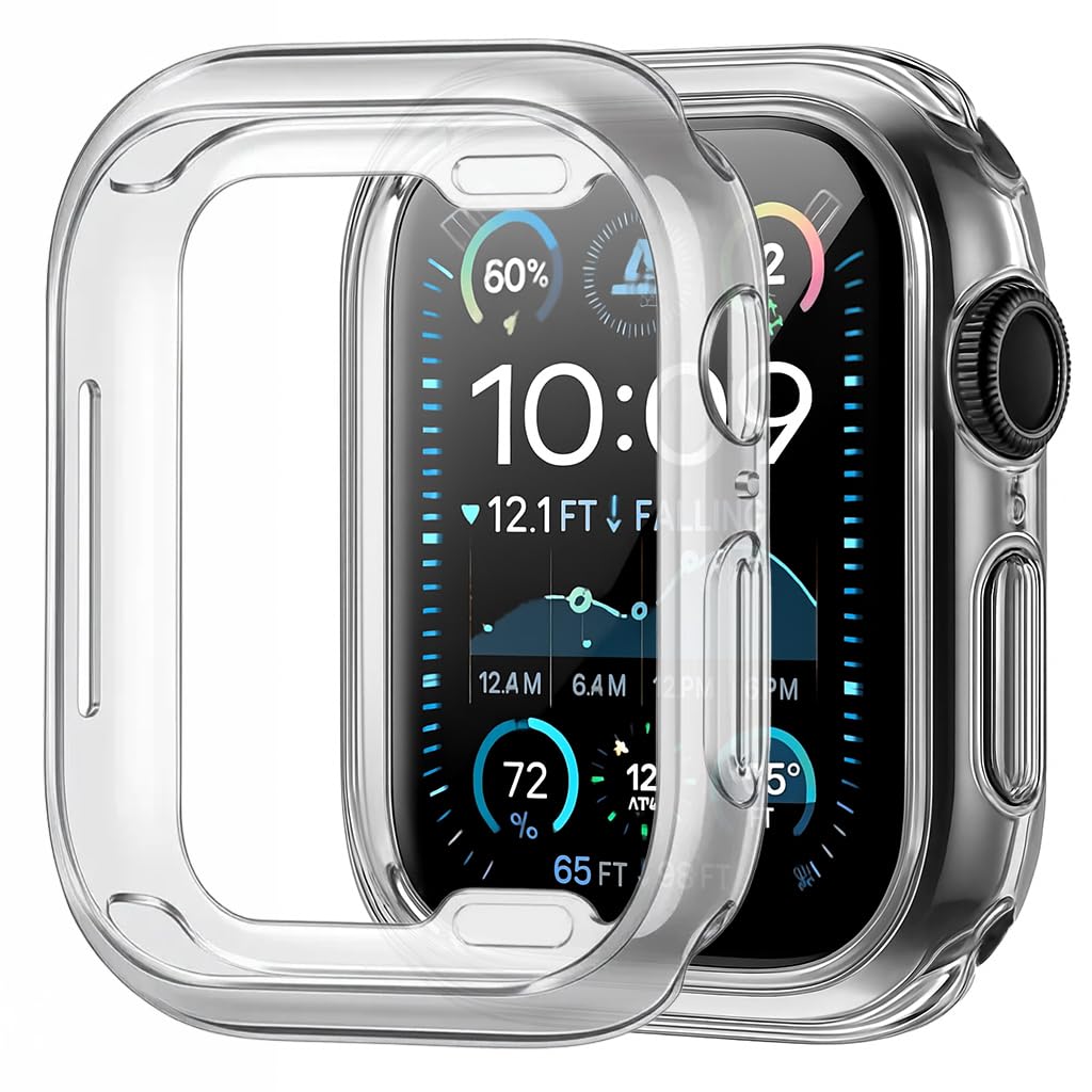 Penom 2 Pack for Apple Watch Series 11/10 Case 46mm Soft TPU Shockproof for Apple Watch Cover -Clear (No Screen Protector)