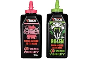 CE TOOLS Marking Chalk Combo – 10oz Manly Pink® and 10oz Green Mean® – Extreme Visibility Chalk for Chalk Line & Construction – Made in USA