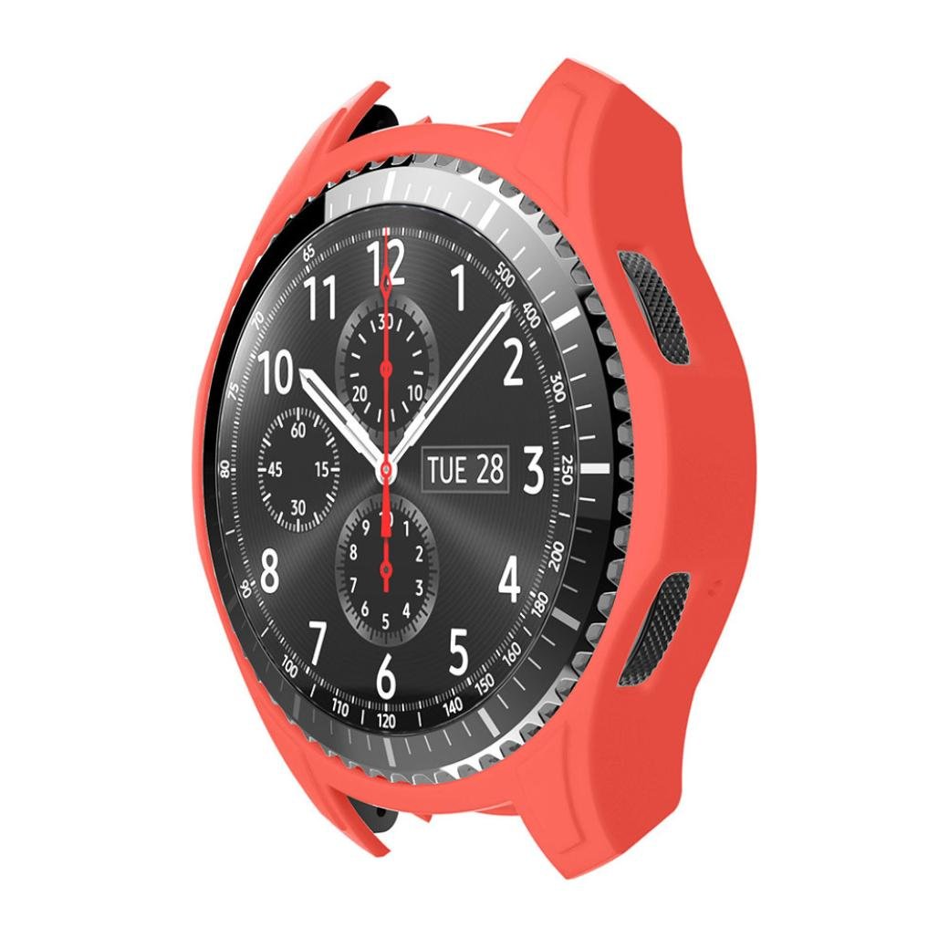 AutumnFall 2018 New Style Silicone Slim Case Cover For Samsung Gear S3 Frontier Smart Watch (Pink)