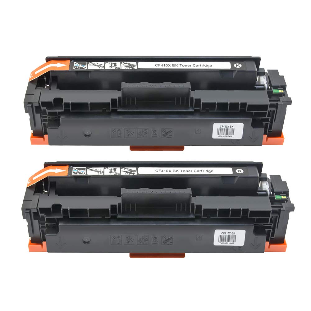 2 Pack Compatible with HP410X CF410X CF411X CF412X CF413X Toner Cartridge for use with Color Laserjet Pro M452DN M452NW M452DW Color Laserjet Pro MFP M477FDN MFP M477FDW MFP M477FNW（Cymbaink Non-OEM）