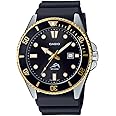 Casio Men's Diver Inspired Stainless Steel Quartz Watch with Resin Strap, Black, 25.6 (Model: MDV106G-1AV)