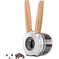 Dreamfarm Ortwo Original Ergonomic 1-or-2-Handed Re-Fillable Pepper, Spice, Seed, Coffee Mill with 6 Grind Settings - 2oz Beechwood