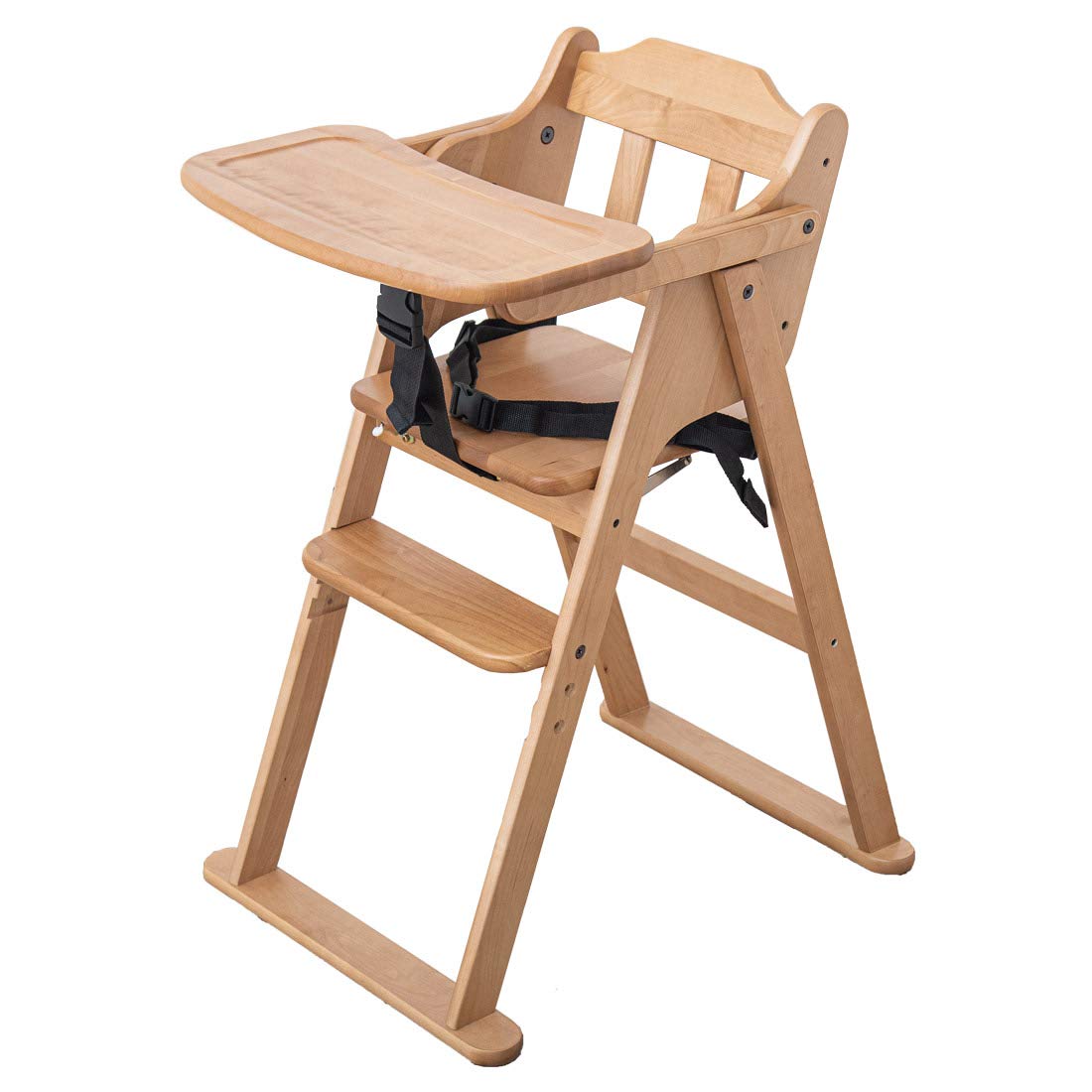 タンスのゲン ベビーチェア テーブル付き 折りたたみ 組み立て不要 完成品 椅子 ハイチェア 木製 65400000 01AM (74665)商品画像