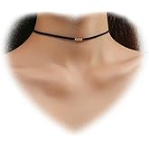 Punk Suede Choker Necklace Boho Gold Bead Necklace Black Velvet Necklace Choker Velvet Cord Necklace Short Collar Necklace Jewelry for Women and Girls Gifts