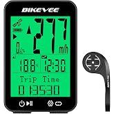 Bikevee Wireless GPS Bike Computer, 8 Languages, Green Backlight, IPX7 | Bicycle Speedometer Odometer, 2.4" Screen, Auto Start Stop, 28H Runtime