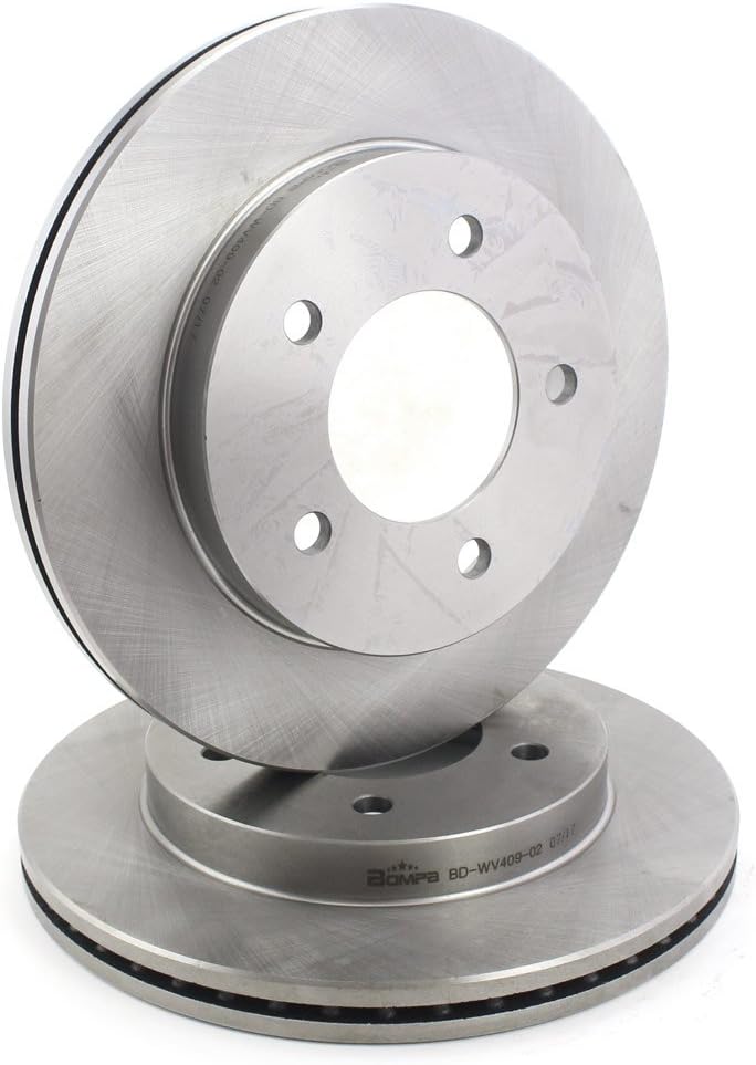 BreaAP 2pcs Front Grey Cast Iron Brake Disc Rotors