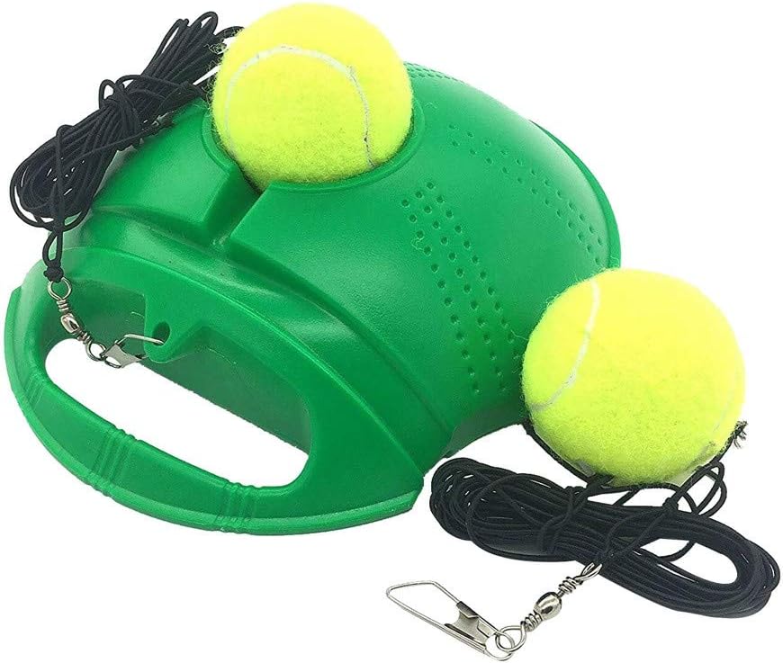 Gowersdee Tennis Trainer Rebounder Ball Cemented Baseboard with Rope Solo Equipment Practice Training Aid Serve Hopper Sport Exercise Base Powerbase Self-Study Rebound Power Base