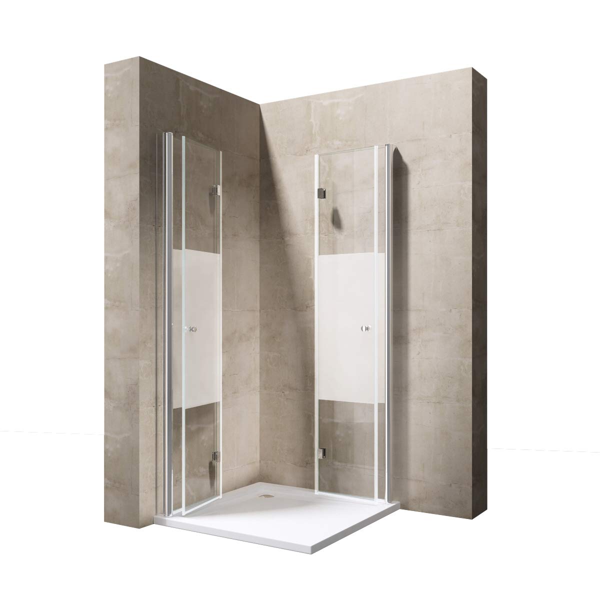 Sogood Eckduschkabine Ravenna36k 100x100x195cm – Duschabtrennung Mit 4cm Flacher Duschtasse & ESG Sicherheitsglas