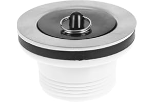 Baluue Laundry Sink Drain Plug with Sealed Design and Clog Prevention, White Rubber and Stainless Steel