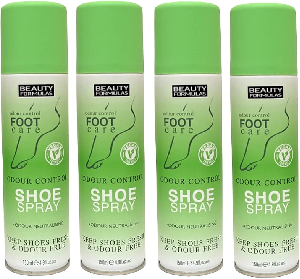 Beauty Formulas Odour Control Shoe Spray 150ml Pack of 4