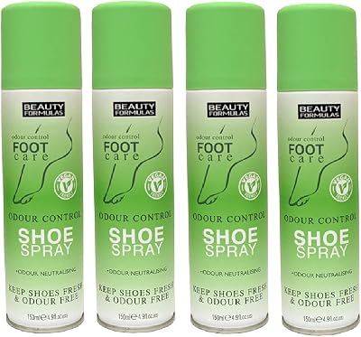 Beauty Formulas Odour Control Shoe Spray 150ml Pack of 4
