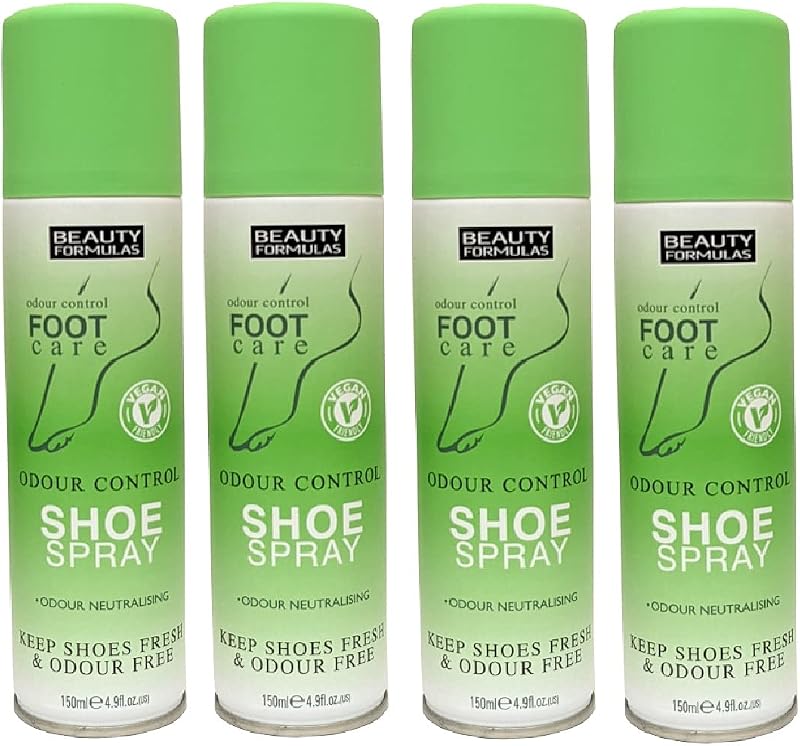 Beauty Formulas Odour Control Shoe Spray 150ml Pack of 4
