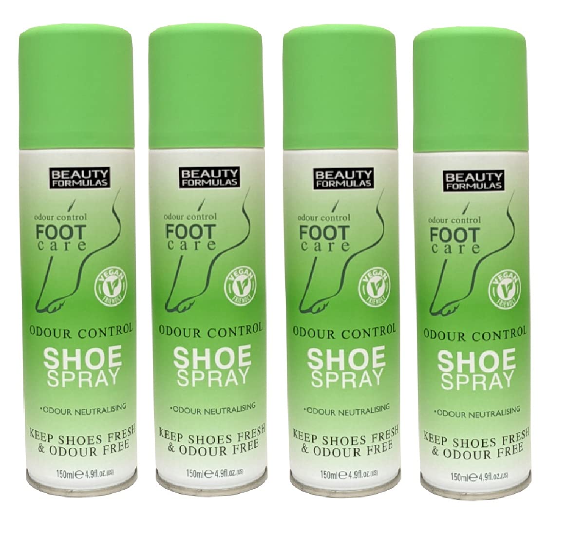 Beauty Formulas Odour Control Shoe Spray 150ml (PACK OF 4)