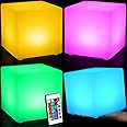 Frienda 4 Pcs Light up Cubes Cool Cosmic Cube Lights 16 Colors LED Mood Lamp Waterproof LED Light Cube for Nursery Home Patio Party Decor (6 Inch)