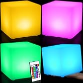 Frienda 4 Pcs Light up Cubes Cool Cube Lights | 16 Colors LED Mood Lamp Waterproof LED Light Cube for Nursery Home Patio Party Decor (6 Inch)