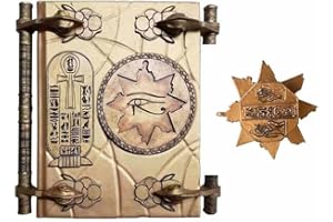 KRONDO Book of Hamunaptra - Mummy Prop Replica Book of The Dead, Rustic Vintage Drawing Diary Sketchbook Writing Notebook Ornament Magic Book, Ancient Egypt Collectibles Souvenir,7.8X5.9X2In