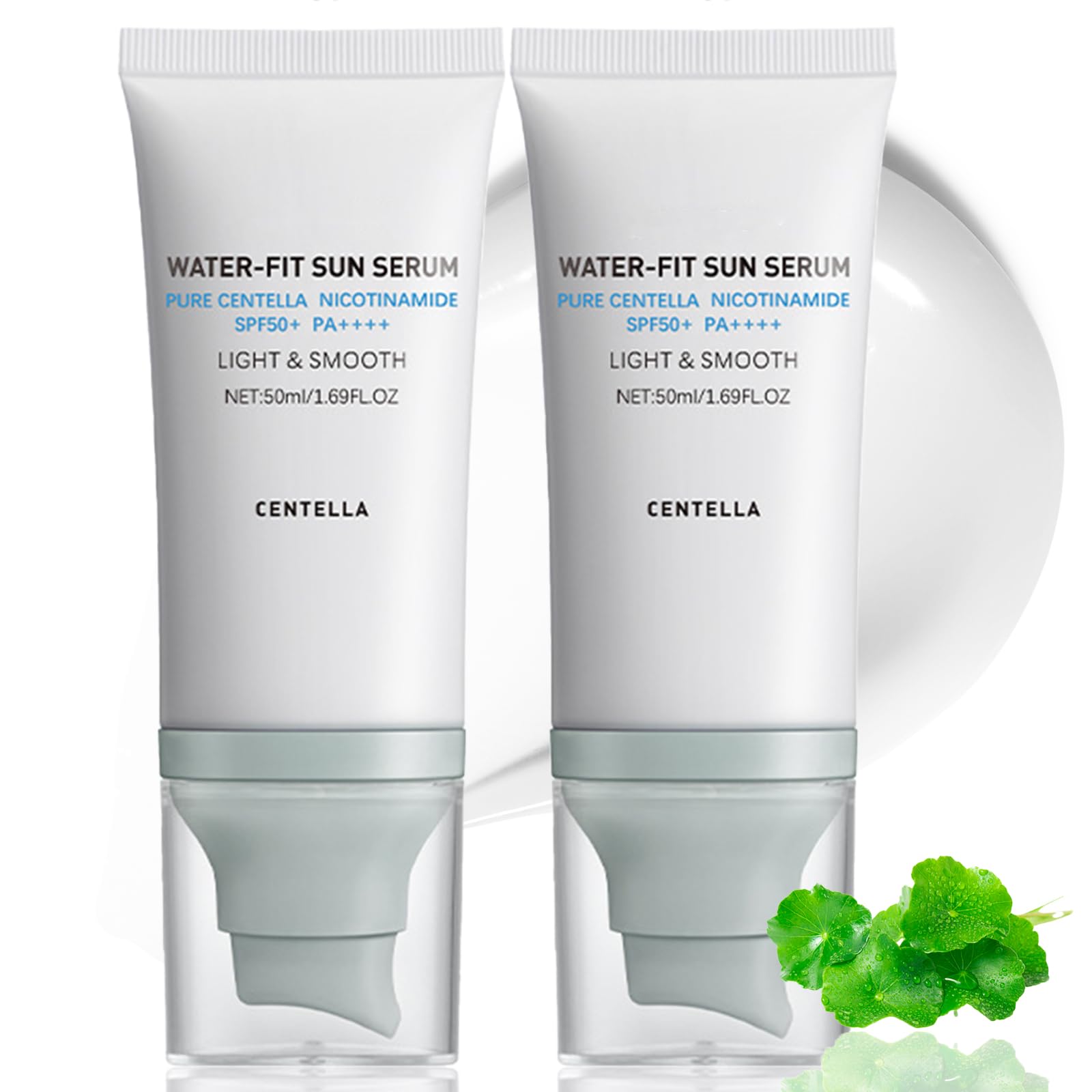 Photo 1 of 2 Pcs ???????á Sunscreen SPF50 PA++++, 50ML Cen-tella Madagascar Face Sun Screen Long-Lasting Protection, Hyalu Cica Water-Fit Sun Serum Matte No White Cast for All Skin Type and UV Defense