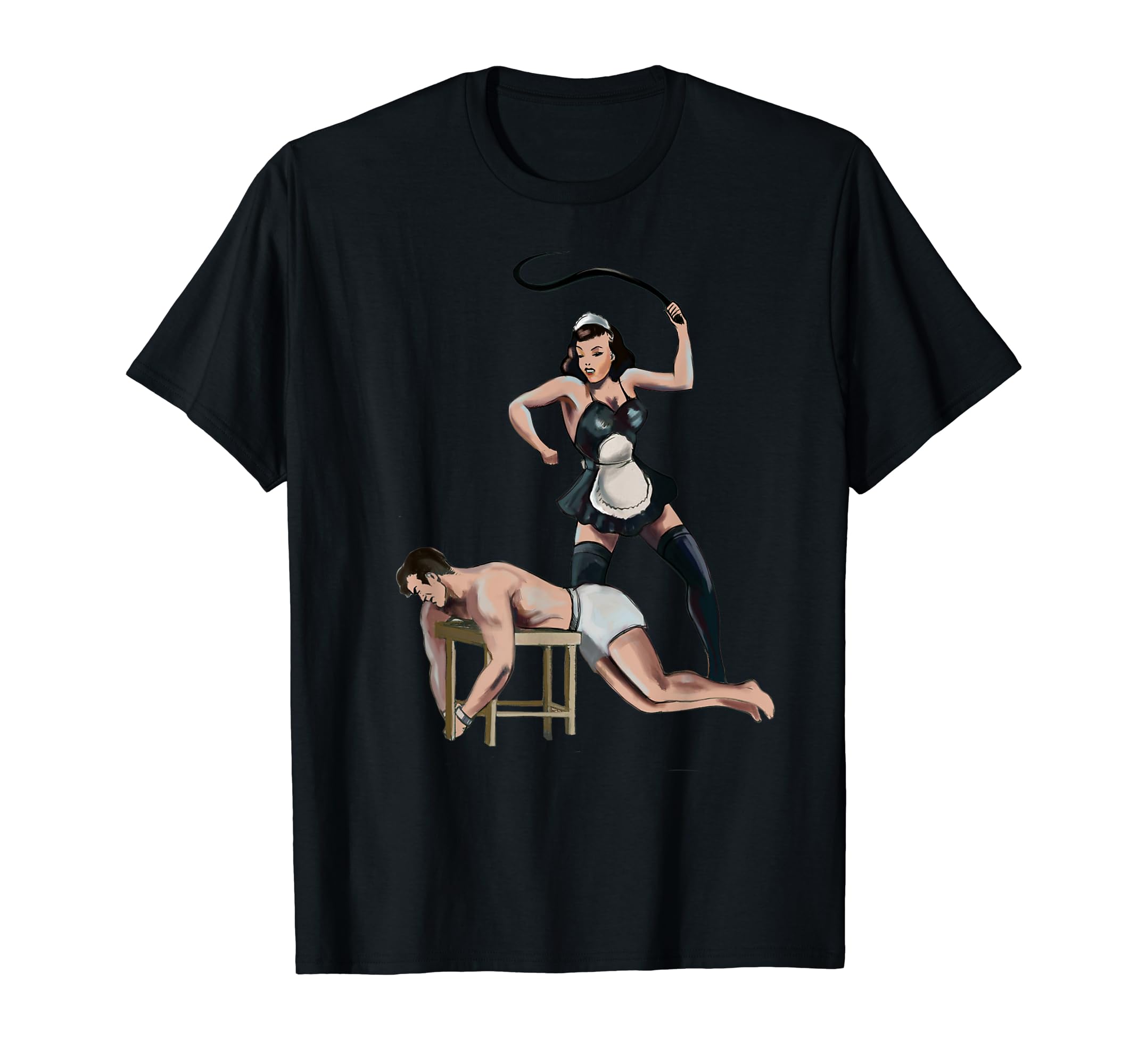 French Maid Costume BDSM Whip S&M Bondage Roleplay Malesub T-Shirt
