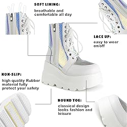 Tscoyuki Platform Ankle Boots for Women Chunky High