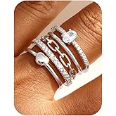 FIASASO Gold Rings for Women Non Tarnish - 5Pcs Dainty Stackable Rings 14K Gold Plated Cubic Zirconia Stacking Rings Non Tarnish Waterproof Minimalist Thin Stack Ring Size 5 6 7 8 9 10