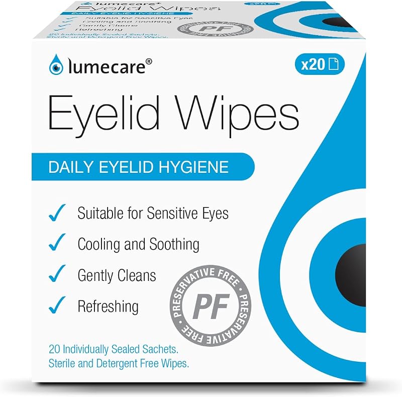 Lumecare Eyelid Wipes 20 Sachets Preservative Free Daily Ocular Cleansing