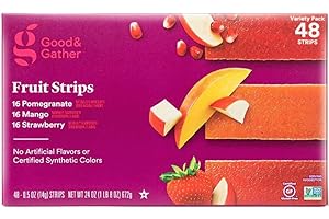 EXCLUSIVE GOOD AND GATHER Fruit Strips Pomegranate, Mango and Strawberry Fruit Leathers Healthy Snack Made with Real Fruit Puree Concentrate Good and Gather Variety Pack 48 Strips, Set of 2