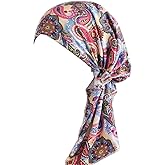 Summer Chemo Scarf Lightweight Silky Beanie Ruffle Cap Cancer Headwear for Womens