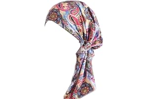 DANCMOLLY Summer Chemo Scarf Lightweight Silky Beanie Ruffle Cap Cancer Headwear for Womens