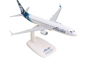 SkyMarks Alaska Airlines Boeing 737-900 1:200 Scale Collectible Injection-Molded Plastic Airplane Model with Display Stand, O