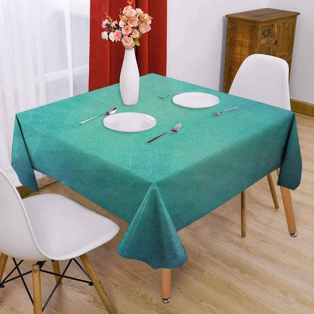 Teal Square Tablecloth Ornate 60 x 60 inch Retro Inspired Grunge Style Abstract