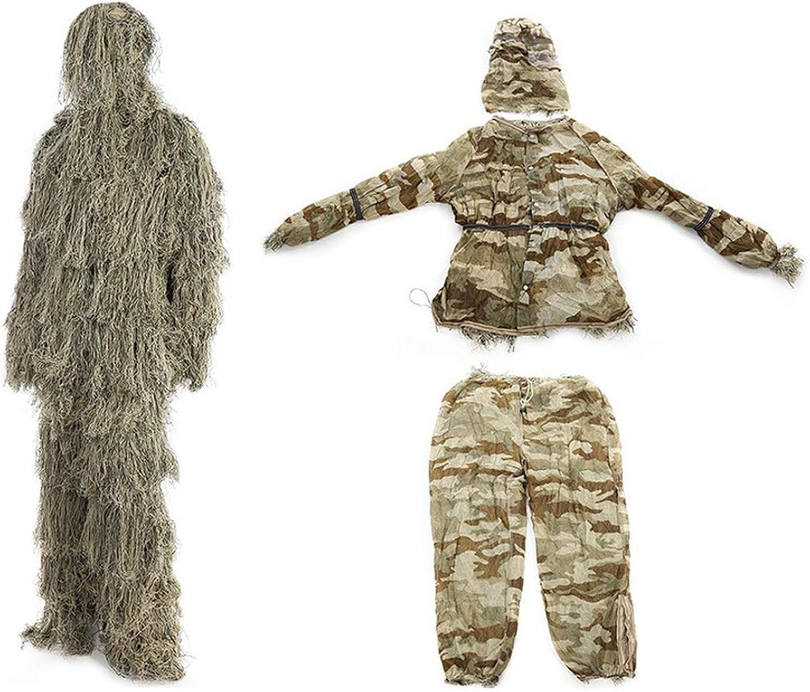 5 in 1 Suit Dry Grass Camo Clothing, Hunters, Military for Adults