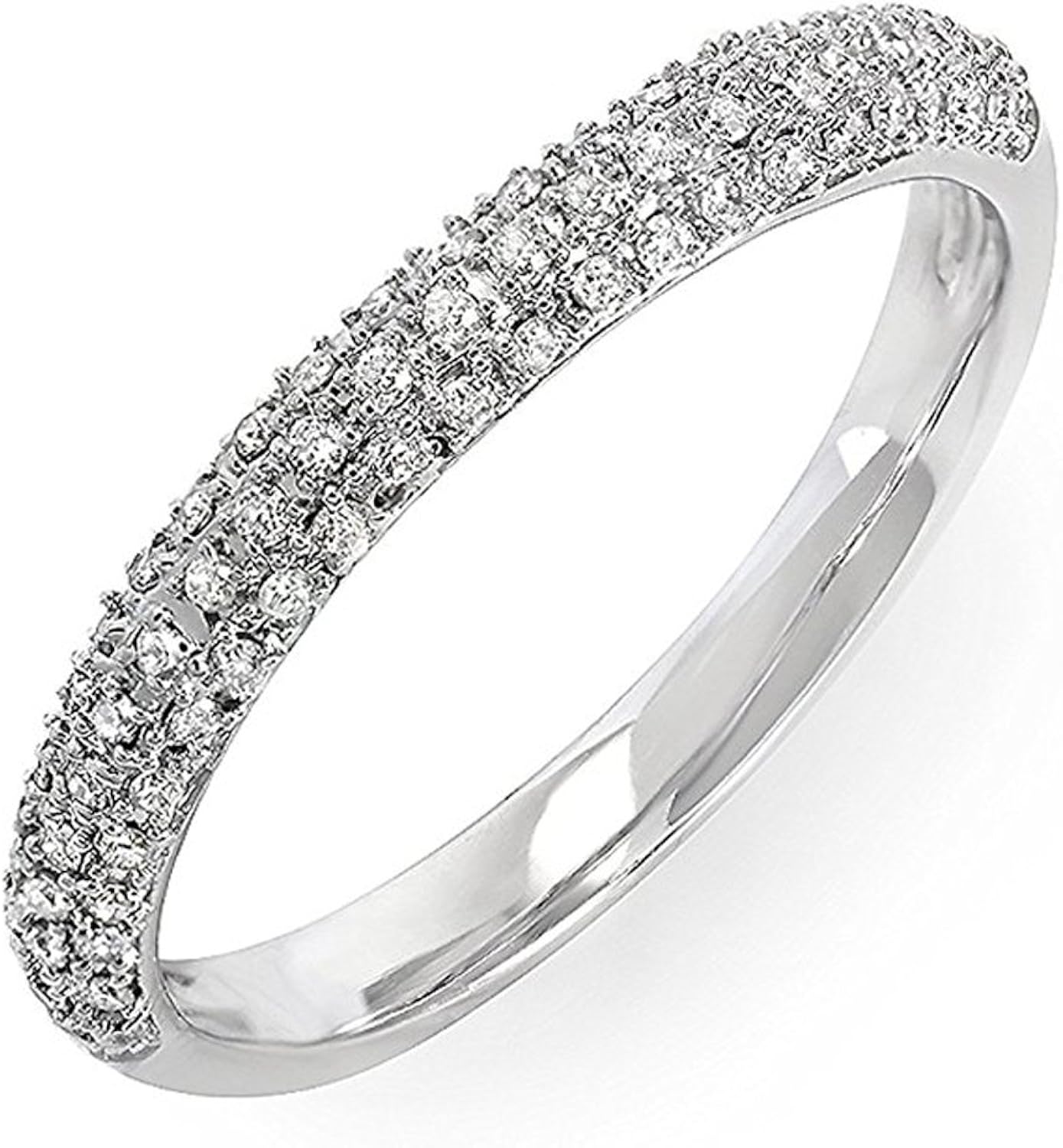 DazzlingRock Collection 18 carats Or Blanc Rond I-J Diamant Blanc