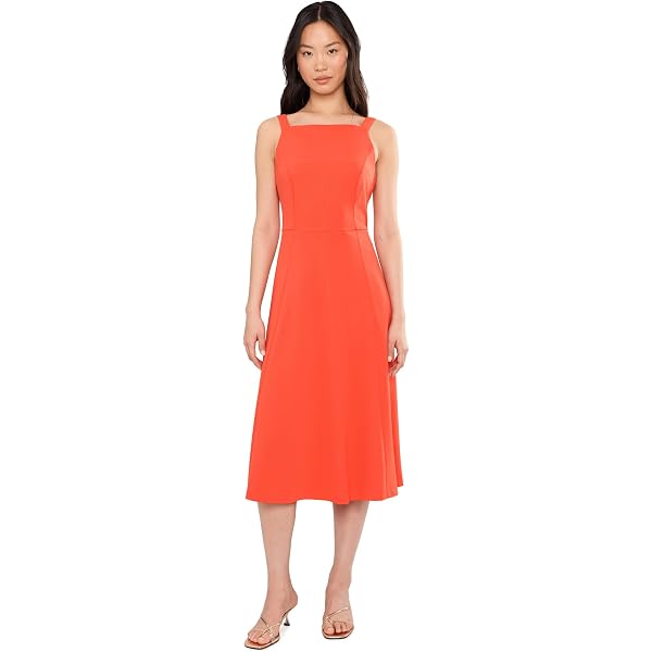 calvin klein scuba midi fit & flare dress Calvin Klein Sleeveless Belted Floral Scuba A-Line Midi Women's Dress : 8