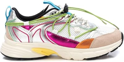 - Ténis Prateados Femininos - Calçado Confortável e Versátil - Moda Casual - Modelo 14405201 (Tamanho: 39)