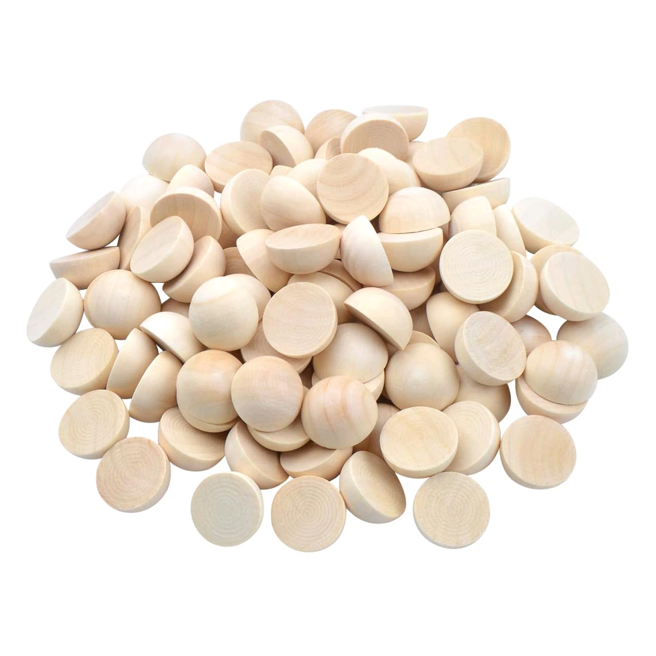Mylisten 100pcs Split Wooden Hemispheres - Mini Half Balls for DIY Craft and Xmas Ornaments
