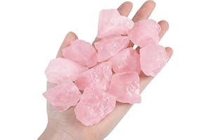 YATOJUZI Rose Quartz Bulk Natural Healing Crystals Raw Rough Stones Sets for Cabbing Tumbling Cutting Lapidary Polishing Reiki Crytsal Healing Wire Wrapping Decoration Gemstone 0.45lb