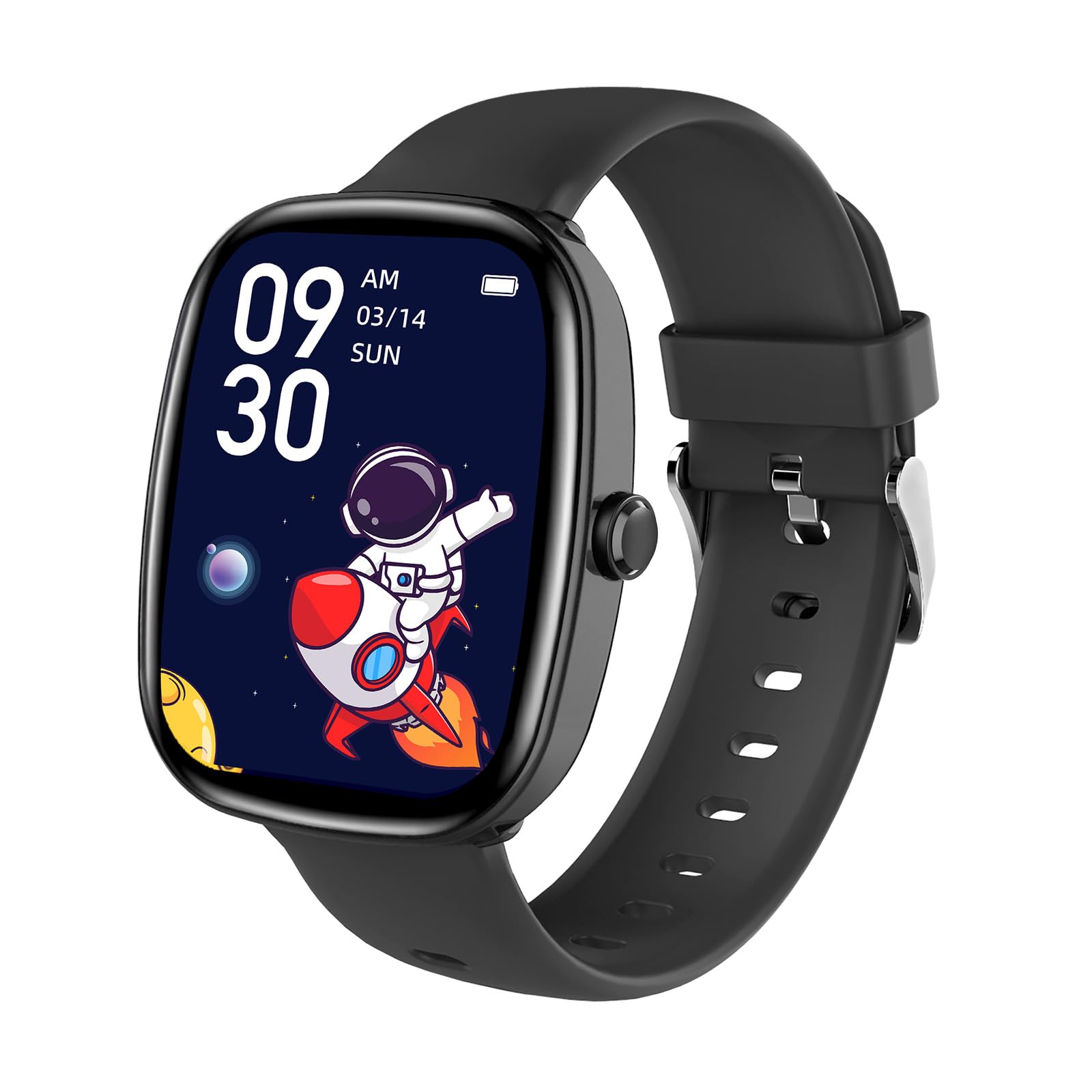 Kids Smart Watch for Boys Girls, Fitness Watch with Pedometer, 100 Sport Modes, IP67 Waterproof, Puzzle Games, Heart Rate Sleep Monitor, Alarm Clock, Kids Gifts for Boys Girls Teens 6+ (Black)