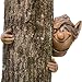 Bits and Pieces - Garden Peeker Elf Tree Hugger-Polyresin Outdoor Tree Sculpture - Whimsical Garden Decoration primary