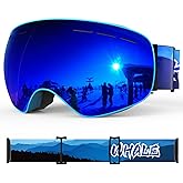 Whale Magnetic Flip-up Ski goggles, eyewear-style goggles For Men, Women And teenagers - 100% UV Protection