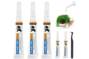 WAN2TLK Aquarium Glue, Clear Reef Glue with Tweezers, Fish Safe, Quick Drying, Instant Aquarium Glue for Plants and Rocks, Mo