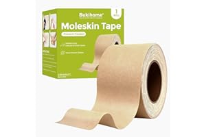 Bukihome Athletic Moleskin Blister Prevention Tape, 4X More Coverage Moleskin for Feet/Heel/Finger, Mole Skin Tape Blister Ba