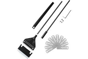 lenpestia Algae Scraper for Glass Aquariums 24.4" Fish Tank Scraper with 10 Replaceable Blades Aquarium Glass Scraper Adjustable Length Aquarium Cleaning Tools Kit for Glass Aquarium Fish Tank