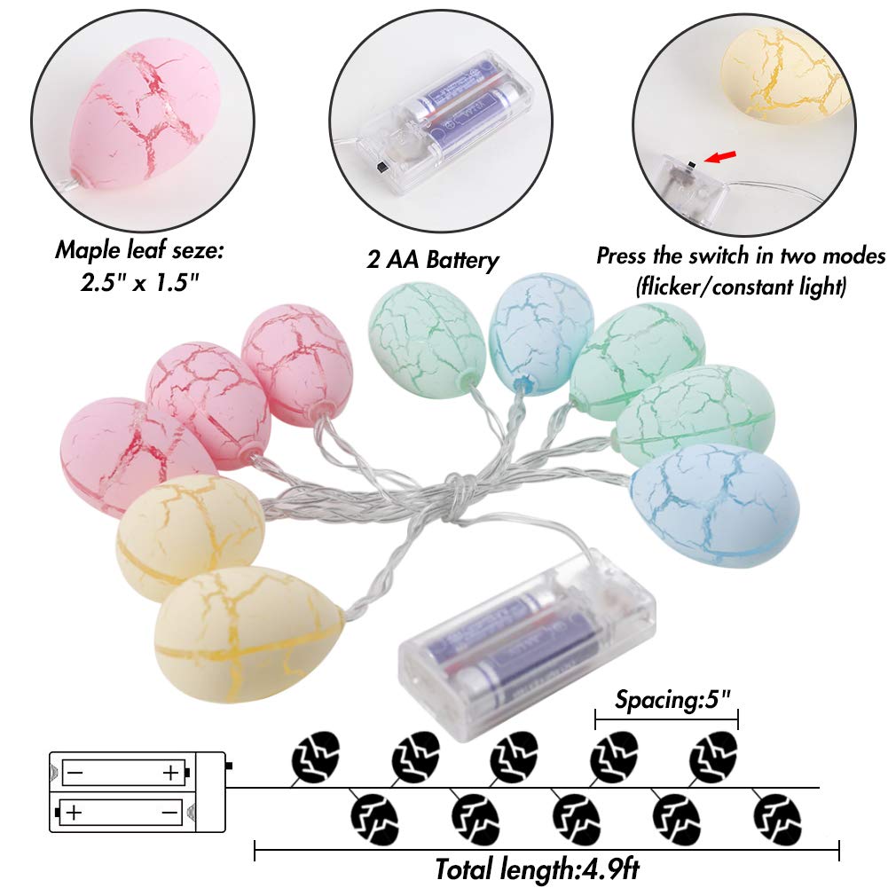 DomeStar Easter Egg Light, 4.9ft 10LED Easter Decoration Lights