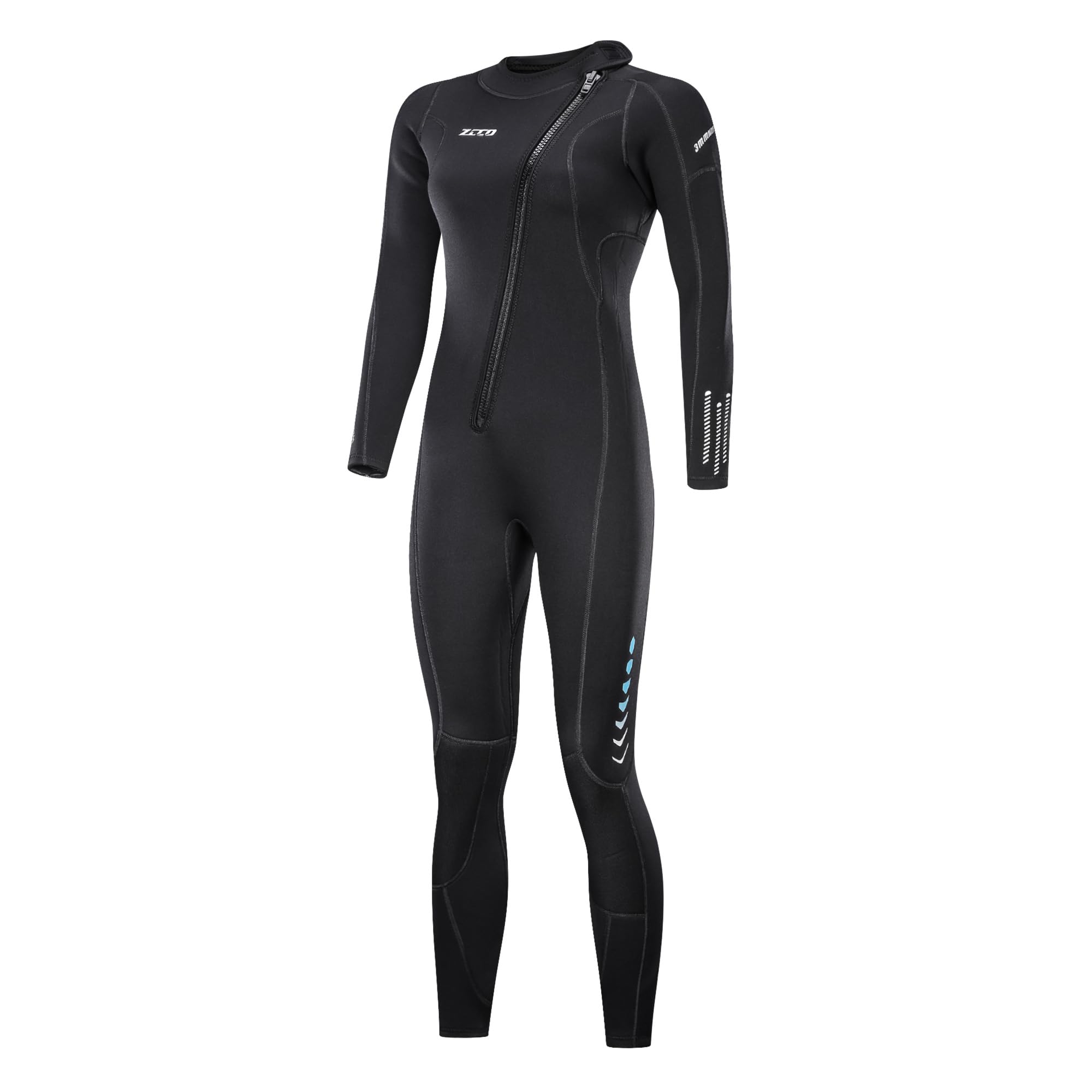 ZCCO Ultra Stretch 3mm Neoprene Wetsuit,Front Zip Full Body Diving Suit,one Piece for Men Women-Snorkeling,Scuba Diving Swimming,Surfing (Women,X-Small)
